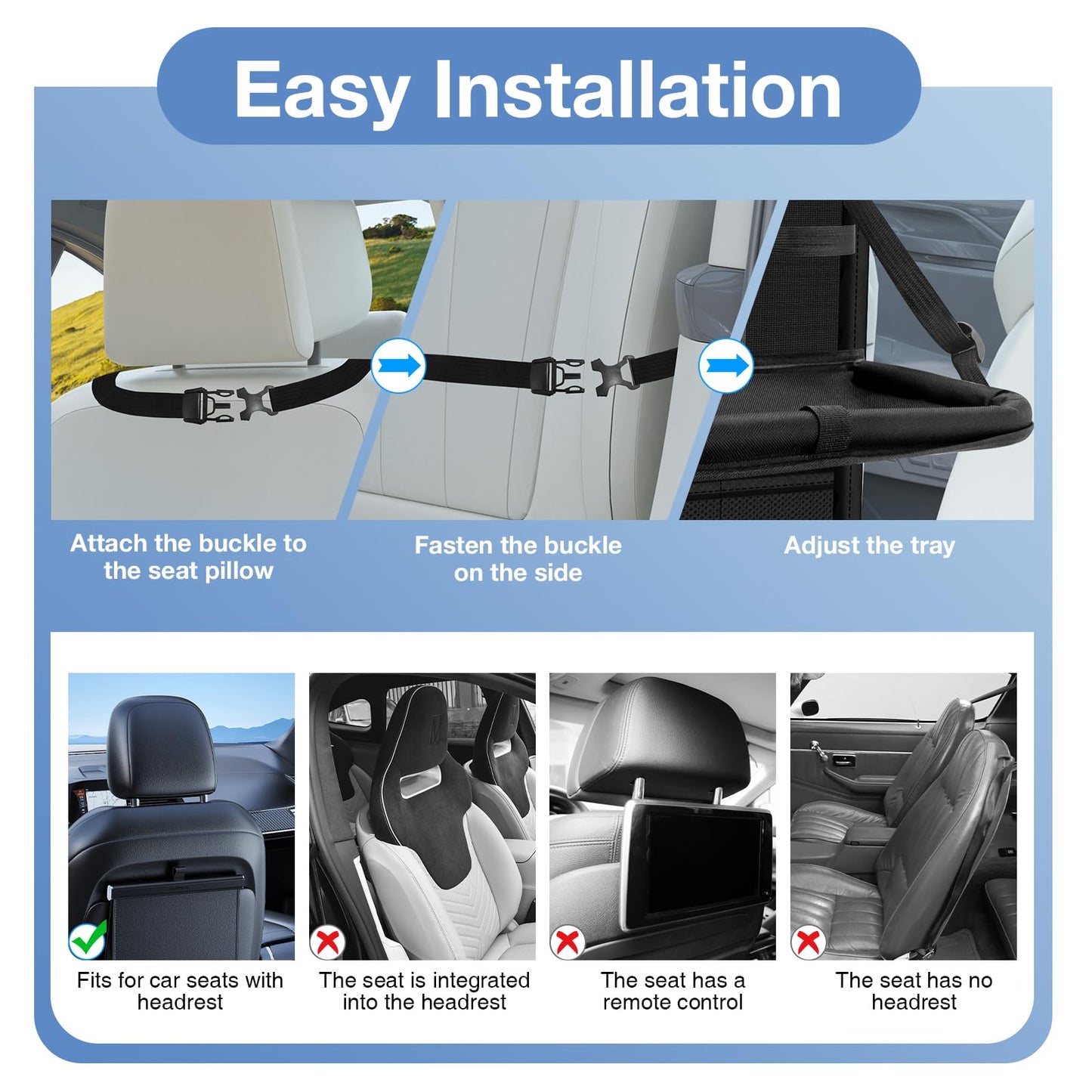 Oneyus Car Backseat Organizer with Table Tray((2-Pack)) 9 Storage Pockets Backseat Car Organizer and storage with Tablet Holder, Kick Mats Back Seat Cover for Kids family Road Trip Essentials Travel