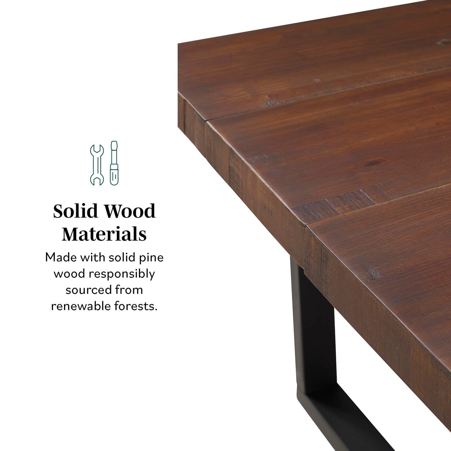 Walker Edison Durango Distressed Solid Wood Dining Table, 72 Inch, Rustic Oak
