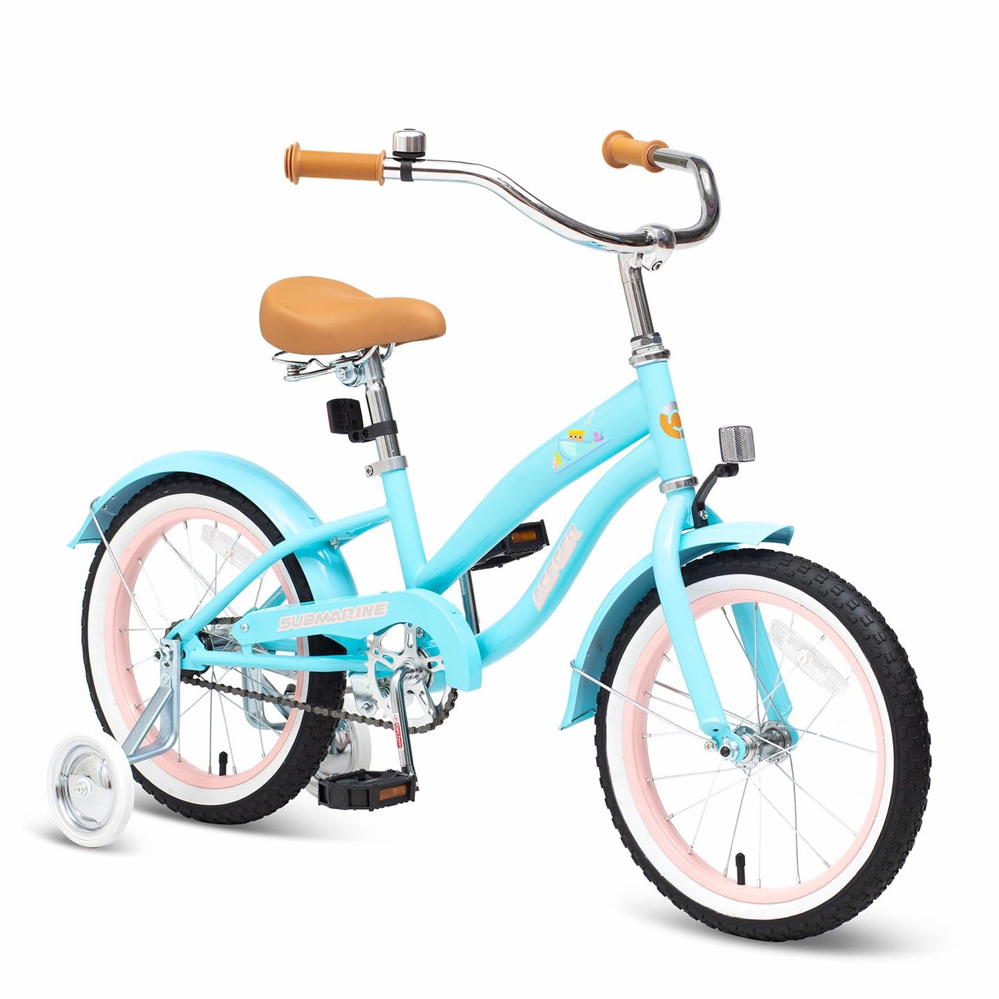 ACEGER Girls Beach Cruiser Bike for Kids 5-13 Years Old, 16" 18" 20" 24" Single Speed Kids Bicycle Included Coaster Brake, Front and Rear Reflectors, 24" 7 Speeds with Dual Brakes