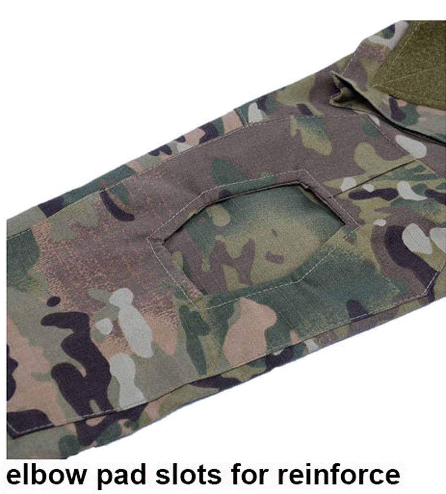 LANBAOSI Men's Tactical Military Combat Shirt Rapid Assault Army Woodland Hunting Long Sleeve T-Shirt