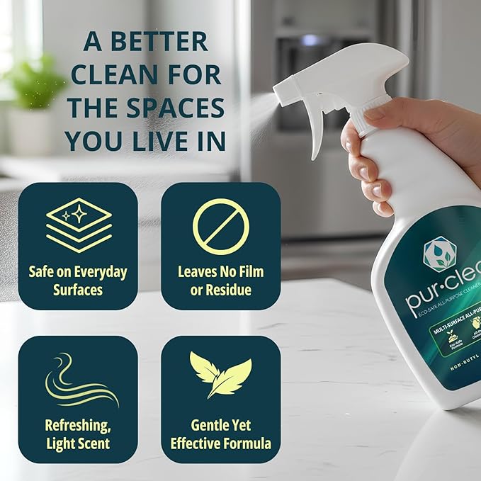 EvaClean PurClean & PurPower – Ready to Use, 1 All Purpose Cleaner & 1 Heavy Duty Degreaser, 32 FL Oz. Each, Biodegradable, Non-Butyl, Multi-Surface Cleaning & Degreasing for Facilities & Industry