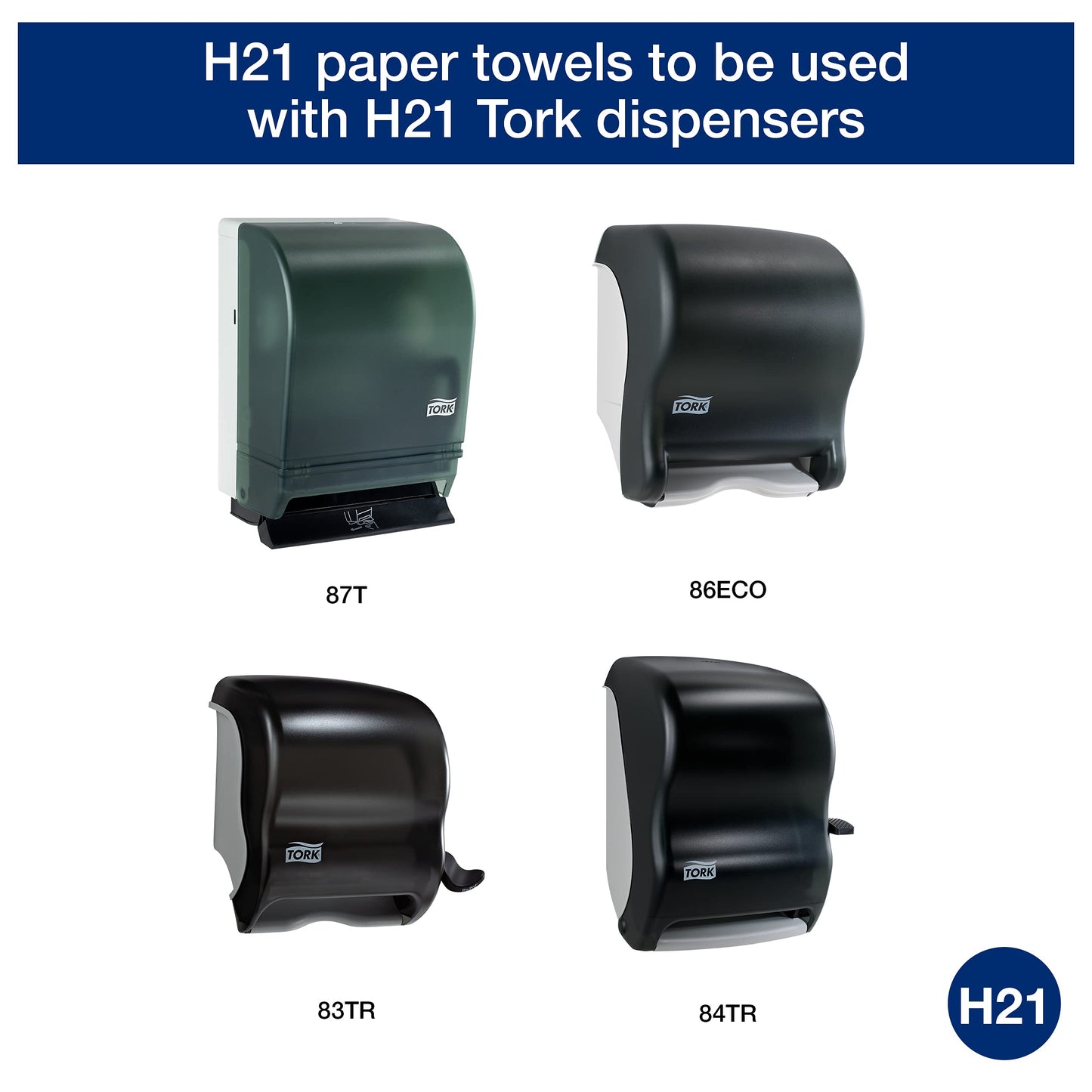Tork Natural Paper Hand Towel Roll H21 100% Recycled Fiber, Universal Fit 6 Rolls x 800 Ft (RK8002)