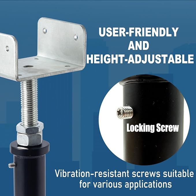 YXGJDP 4 Pack U-Shaped Floor Jack - Adjustable Steel Beam Support for 4x2, 4x4, 4x6 Joists Heavy Duty Screw Jack with U-Head Telepost & House Jack.6-9 Inch Adjustment Range