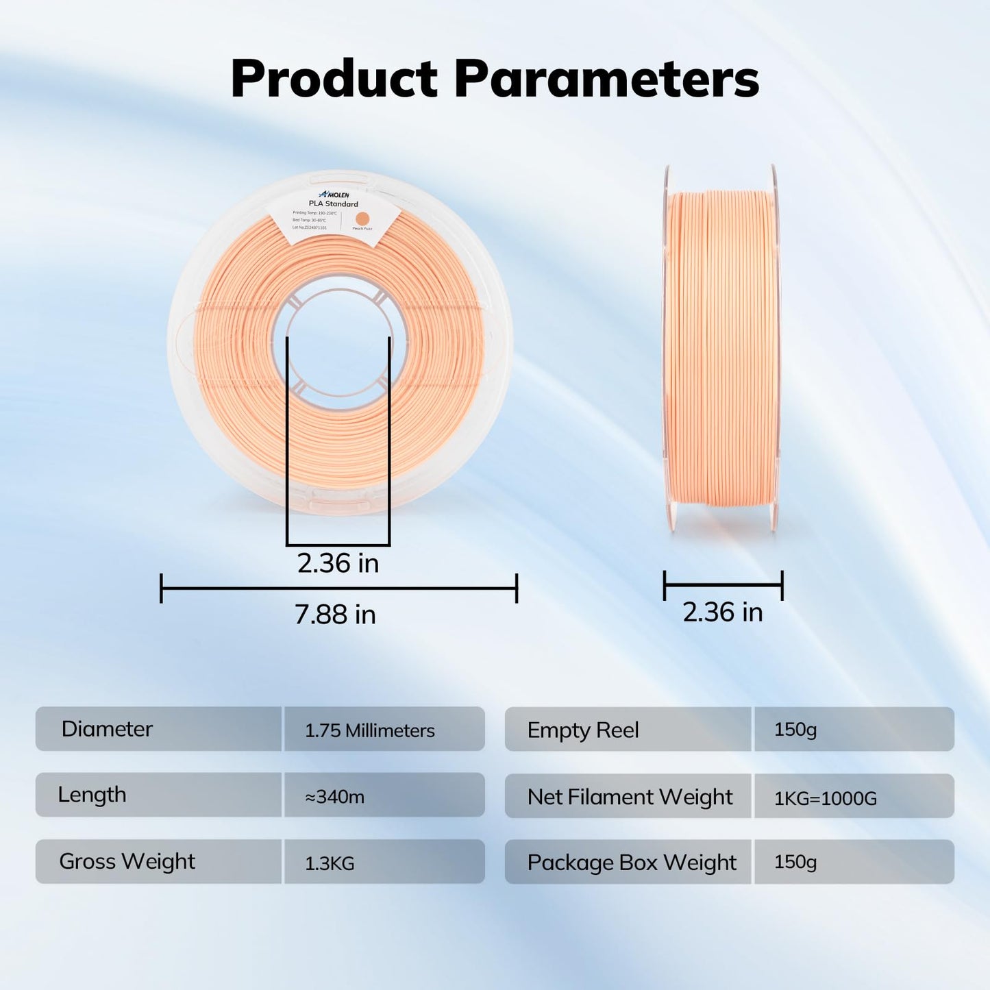 AMOLEN 3D Printer Filament PLA, True High Speed 600mm/s 1.75mm PLA Filament Peach Fuzz (Flesh color)PLA, 1KG/2.2lb, Dimensional Accuracy +/- 0.02 mm, Smooth & Non-Tangle, Fits for Most FDM 3D Printer