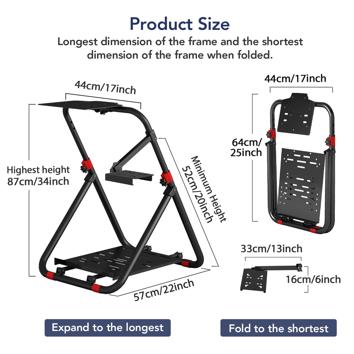 DIWANGUS Racing Wheel Stand Foldable Racing Simulator Cockpit Adjustable Steering Wheel Stand for Logitech G29 G920 G923 G27 G25 for Thrustmaster T248X T248 T300RS T150 458 TX Xbox PS4 PS5