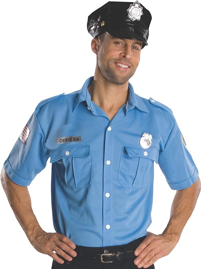 Rubie's Costume Heroes And Hombres Adult Police Officer Shirt And Hat
