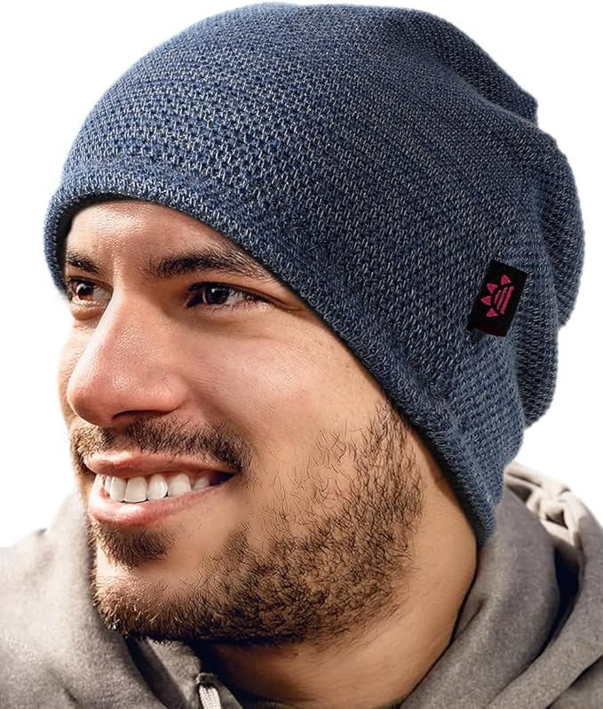 Lvaiz Mens Winter Beanie Hat Warm Fleece Lined Skull Cap for Men Reversible Women Windproof Watch Hat Knit Warm Unisex Beanie