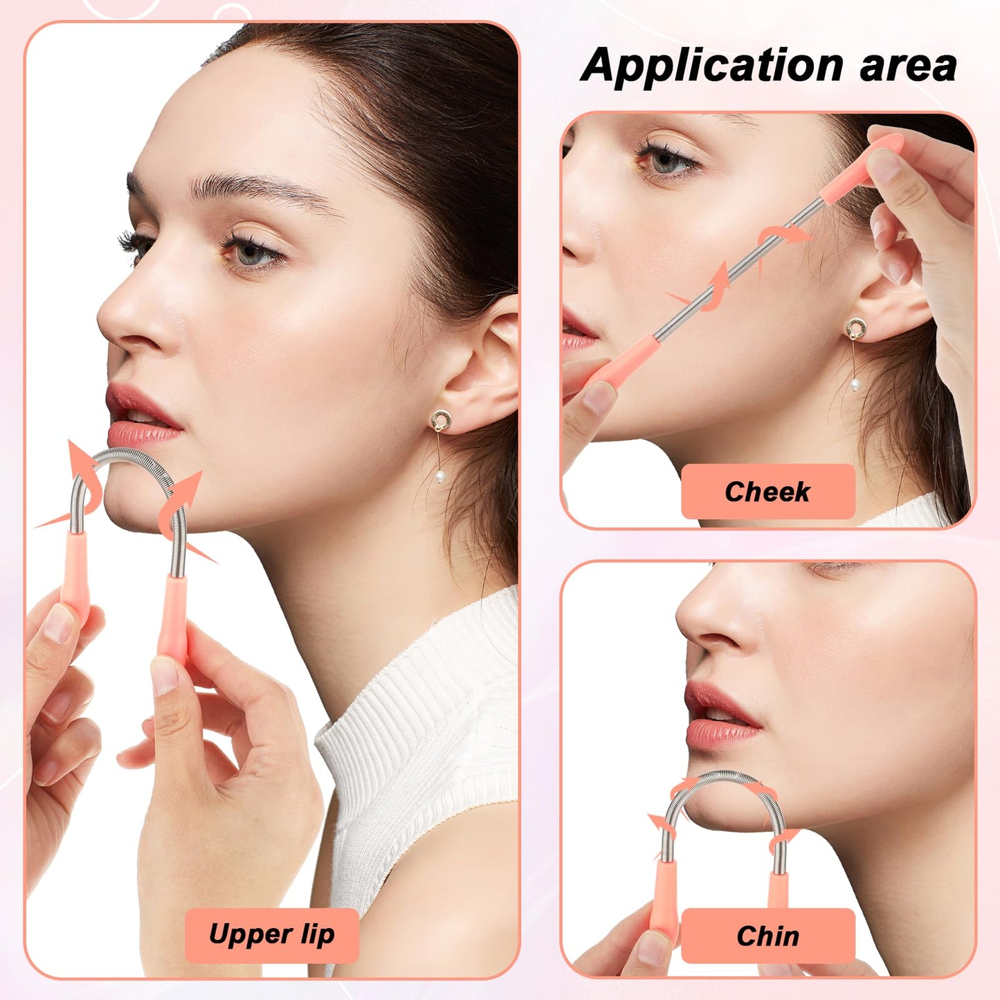 Molain 6 Pieces Facial Hair Remover Spring Eyebrow Face Epilator Coil Portable Hair Remover Spring Threading Tool Hair Remover S