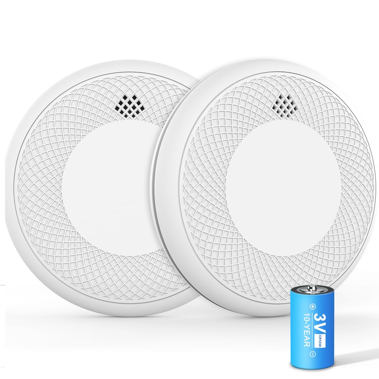 Runidur 2-in-1 10 Year Battery Operated Smoke and CO Detector, Test Button and Loud 85 dB Alarm,Easy Installation (2 Pack)