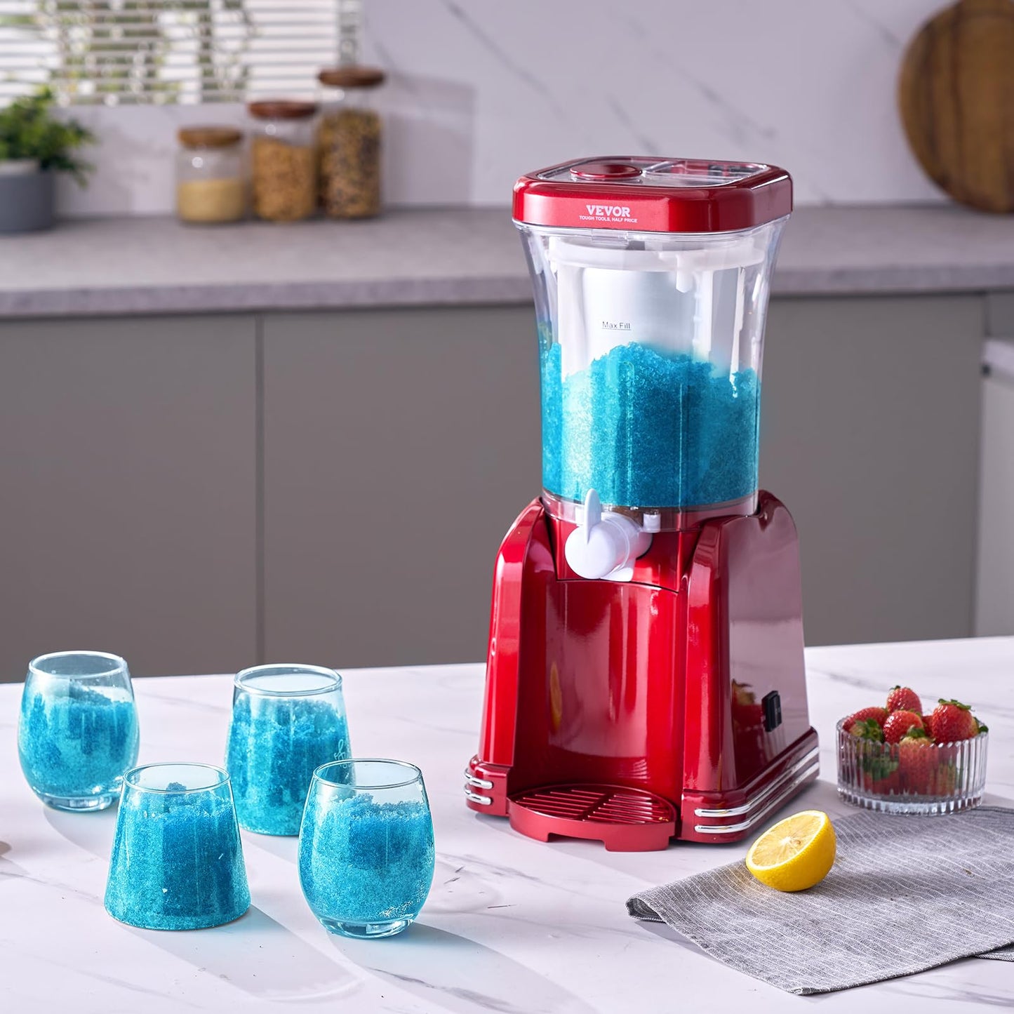 VEVOR Slushie Machine for Home, 32oz Tank Home-use Margarita Machine, Smoothie Frozen Drink Maker with Food-grade Materials, Slushy Machine for Home DIY, Kids' Parties, Red