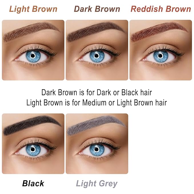 Microblade Eyebrow Pen, Waterproof Eyebrow Pencil Black Brow 4 Fork Tip Pencil, Liquid Thin Eyebrow Pen Long Lasting that Looks Like Hair, Black