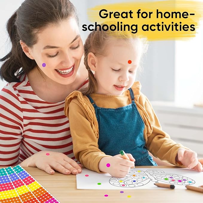 6000 PCS 1/4" Small Dot Stickers Round Color Coding Labels Circle Dots Labels Sticker for Office, Classroom Etc
