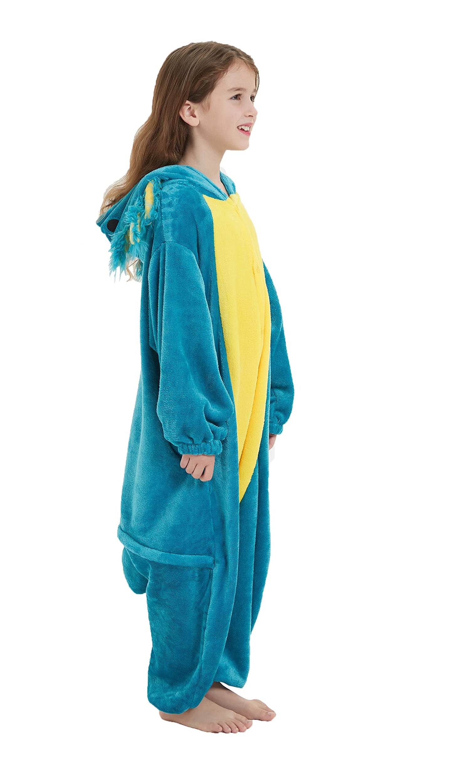 CuteOn Axolotl Onesie Pajamas for Kids Halloween Christmas Costume Gift, Height for 140cm