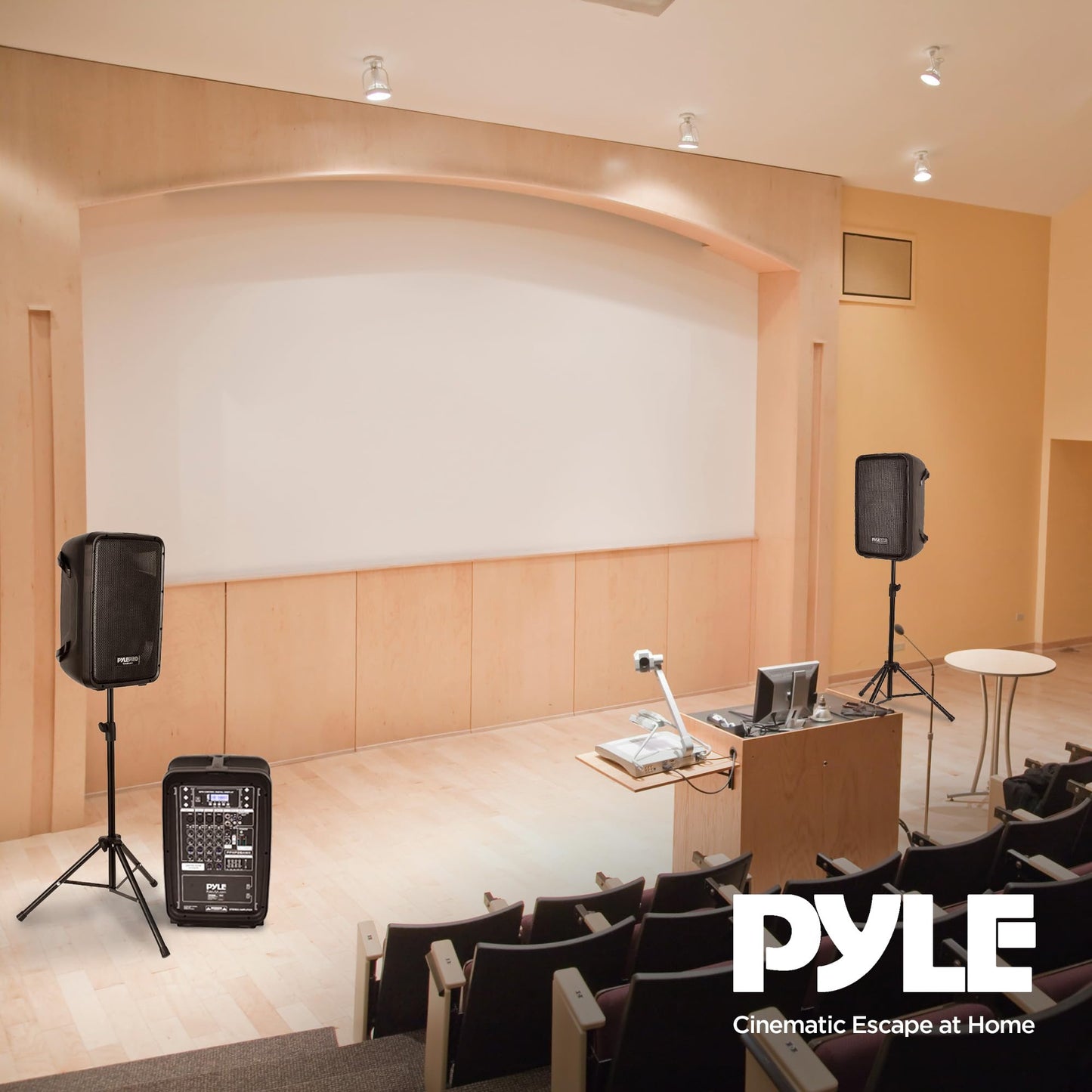 Pyle Pa Speaker Dj Mixer Bundle - 300 W Portable Wireless Bluetooth Sound System W/ Usb Sd Xlr 1/4 Rca Inputs - Dual Speaker, Mi