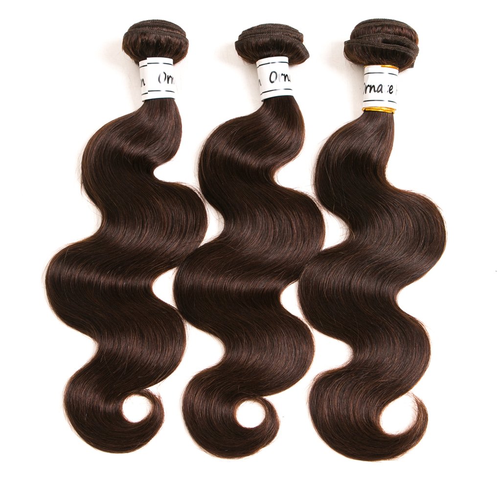 Dark Brown Bundles Human Hair 3 Pcs Brazilian Body Wave Hair Extension Virgin Hair 100% Human Hair Double Weft Weave Bundles Dar