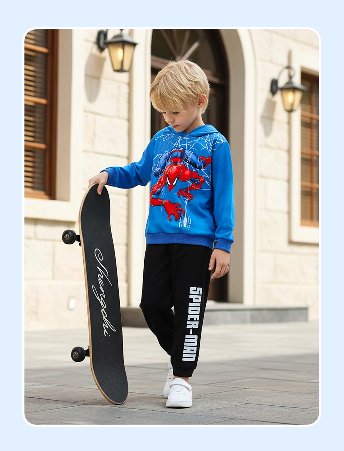 Marvel Spiderman Hoodie Sweatshirt Toddler Boys Cute Graphic Pullover Tops Kids Comfort Clothes for Birthday Gift Party Casual Outfit Blue 3-4T