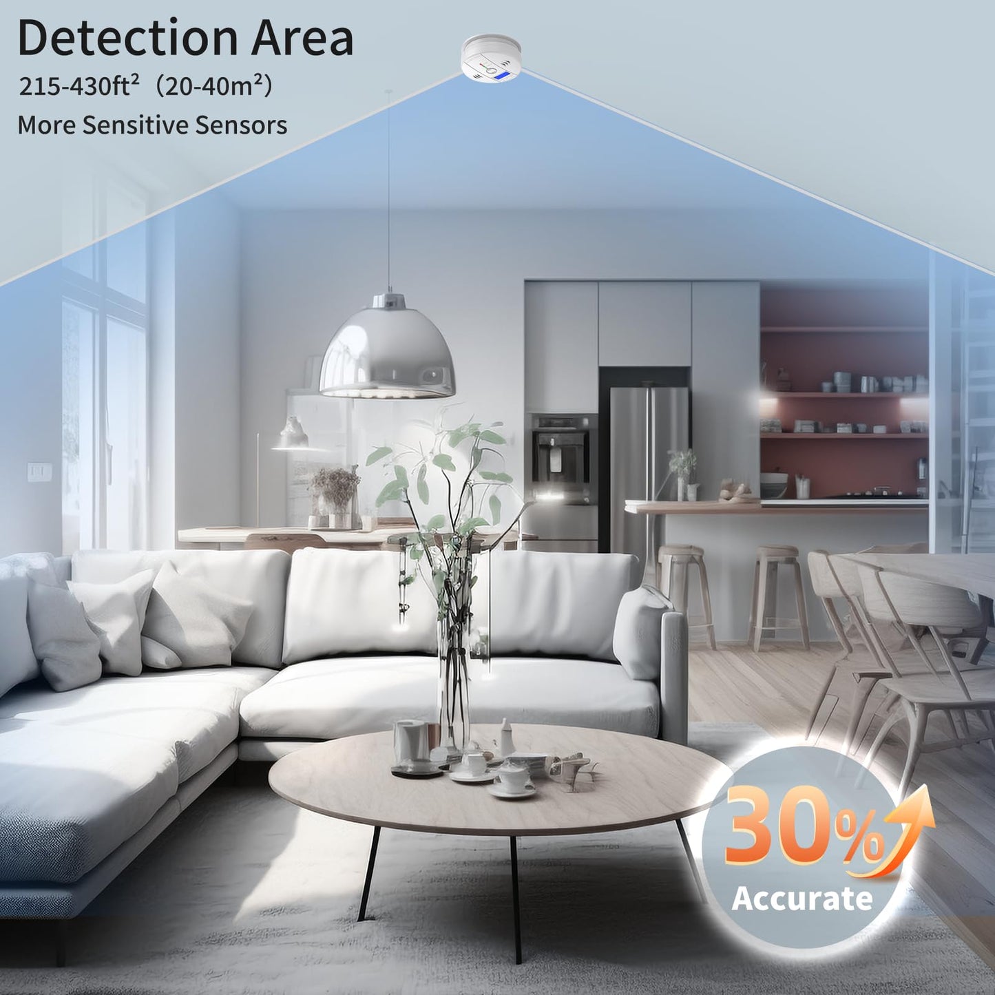 Carbon Monoxide Detectors, CO Detector Battery Powered, Carbon Monoxide Alarm with Sensitive CO Sensor, LCD Display and Sound Warning for Home, Bedroom, Kitchen