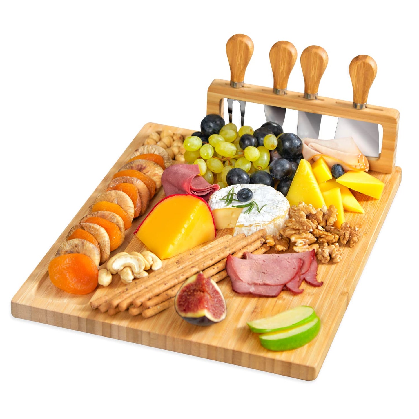 RoyalHouse Bamboo Cheese Board and Charcuterie Boards Set & Serving Tray for Meat, and Wine - Birthday Gifts for Women, Wedding Gifts for Couples 2025, Bridal Shower, Housewarming Gifts New Home