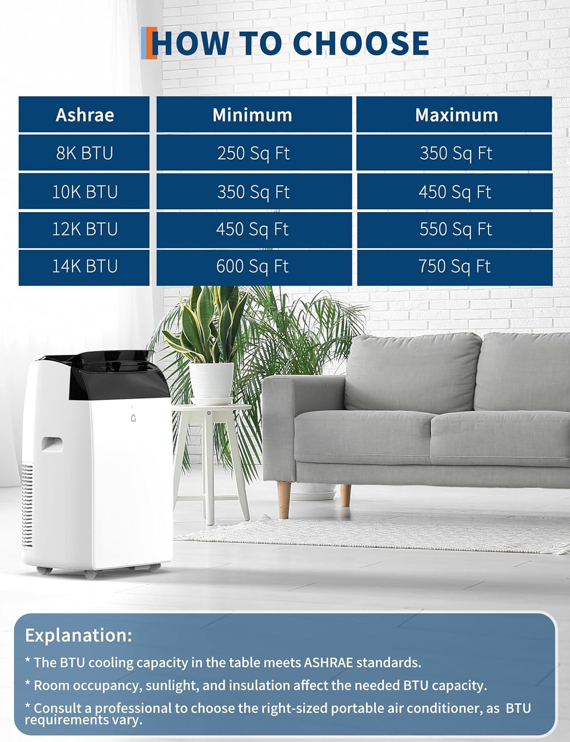 Garvee 14,000 BTU Portable Air Conditioner, 3-in-1 Portable AC Unit with Cool, Dehumidifier & Fan Modes, Covers Rooms up to 750 sq.ft, Sleep Mode, Remote Control, Timer & Full Window Kit