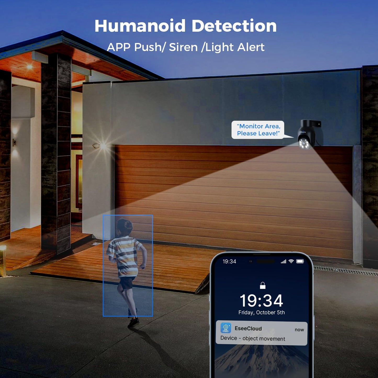 Hiseeu Wireless Security Camera System,All-in-One with 15" LCD Monitor 16CH NVR 4PCS 5MP PTZ Outdoor Camera,3TB HDD Storage, 2-Way Audio, Color Night Vision, Motion Alert,2.4G & 5G WiFi
