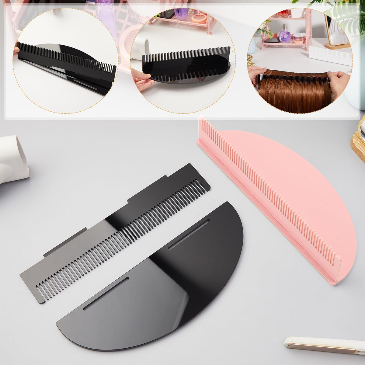 Nuogo 2 Pieces Hair Extension Holder Acrylic Extensions Stand Display Organizer Lightweight Portable Storage Wig Holder for Hand