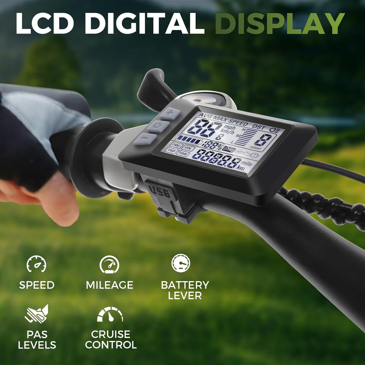 ANCHEER Hummmer Electric Bike for Adults 27.5'' Peak 750W Electric Mountain Bike/Ebike, 3 Hours Fast Charge, 55 Miles Electric Bicycle with 48v/499Wh Battery, LCD Display, 21 Speed Gears