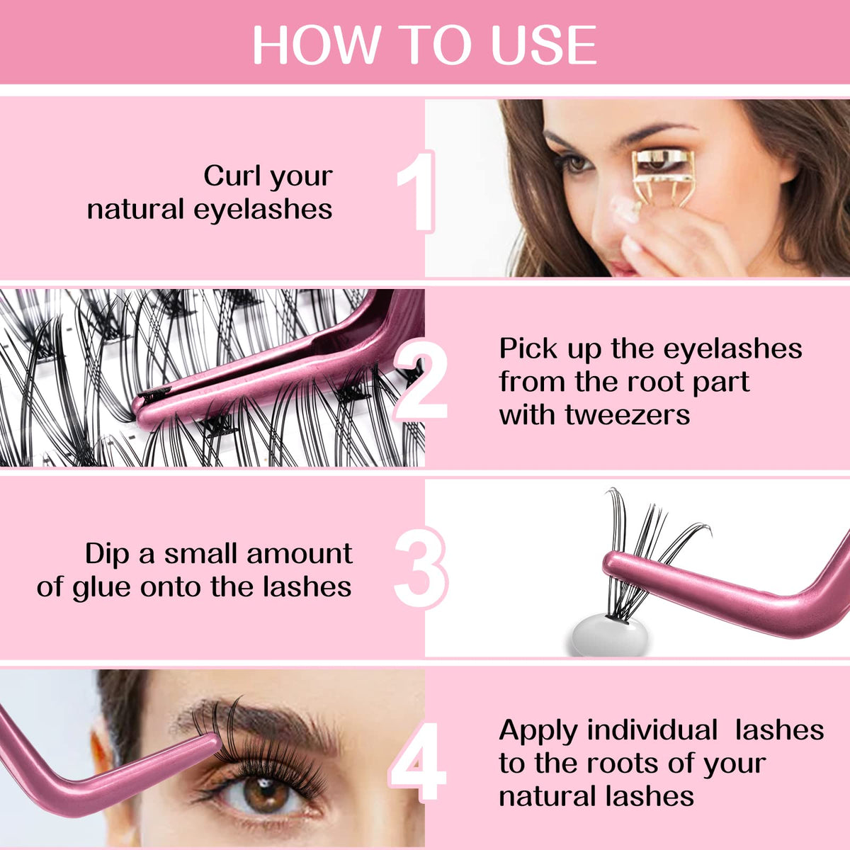 280 Pcs Individual Lashes 10+20-D-9-16mix Cluster Lashes 10D 20D C D Curl Wispy Lashes Bottom Lashes DIY Lashes At Home(10+20-D-