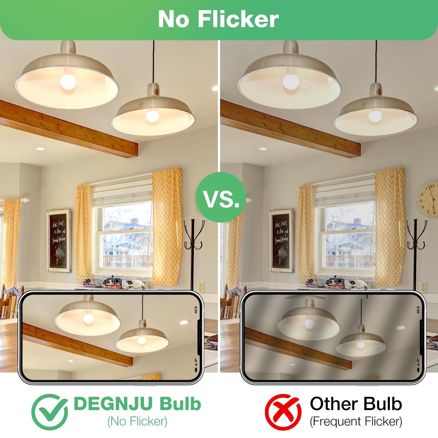 DEGNJU A19 LED Light Bulbs, 60 Watt Equivalent LED Bulbs, Soft White 2700K, 800 Lumens, E26 Standard Base, Non-Dimmable, 8W Warm White LED Bulbs for Bedroom Living Room, 12 Pack