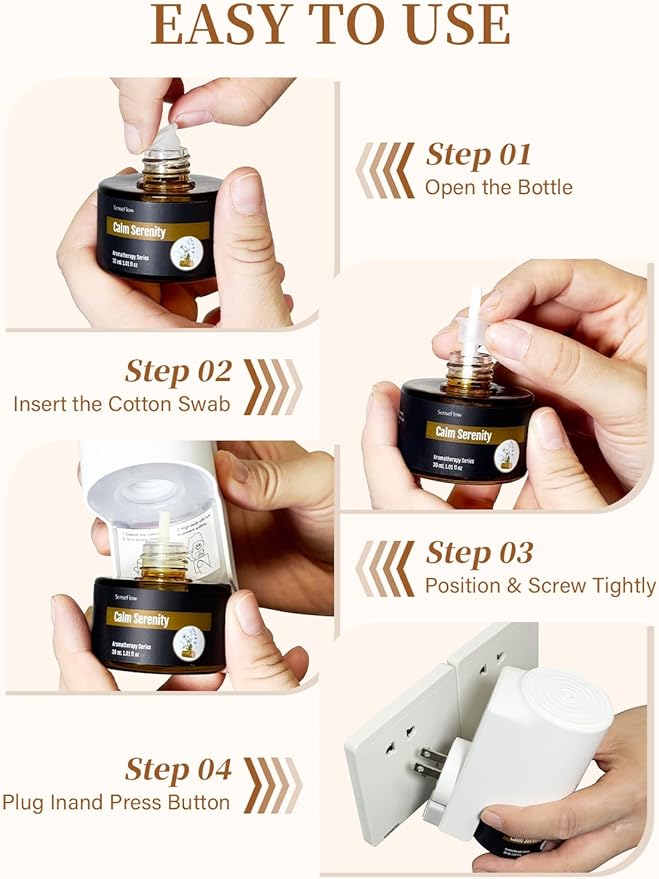 SF101S Smart Wi-Fi Waterless Plug-In Air Freshener, 100% Plant-Based Ultrasonic Diffuser, Adjustable 120-Day Scent Air Mist, Covers 100㎡ for Home, Hotel-Coastal Blossom
