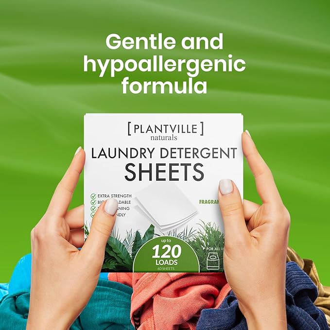 Natural Laundry Detergent Sheets - Eco-friendly Plant Based Liquidless Laundry Strips - Perfect For Home, Dorms, Travel & Camping