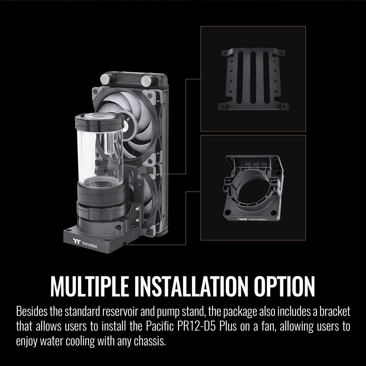 Thermaltake Pacific Diy Pr12-D5 Plus 250Ml 5-Speed Adjustable D5 Pump/Reservoir Combo, 360-Degree Rotary Cap, 16.8 Million Illum