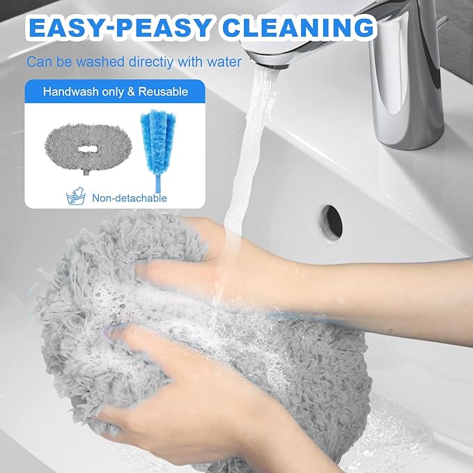 Storystore Ceiling Fan Cleaner Duster with Extension Pole, Adjustable from 13 to 49.7 Inches, Removable Fan Blade Cleaner (Grey)