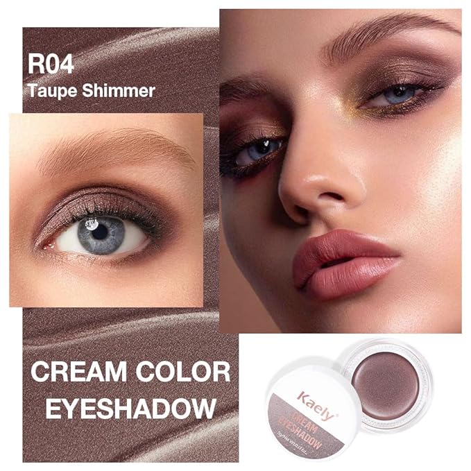 Single Cream Eye Shadow,Nude Brown Matte Natural Monochrome Eyeshadow Palette,Waterproof,Long Lasting Naturing-Looking,Vegan & Cruelty-Free,R04