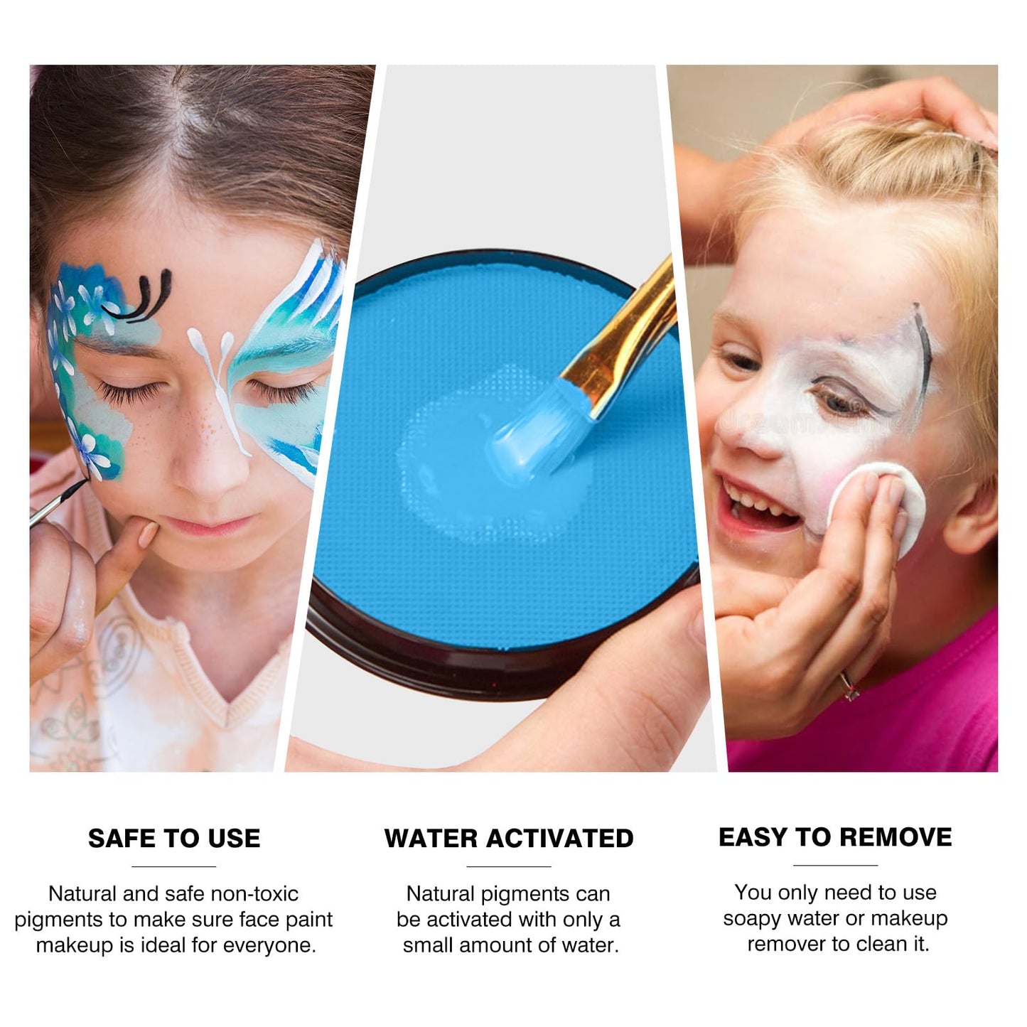 FREEORR Green Face Body Paint Makeup 30G,Professional Stage Screen Halloween,Non Toxic Face Body Paint Makeup for Halloween Cost
