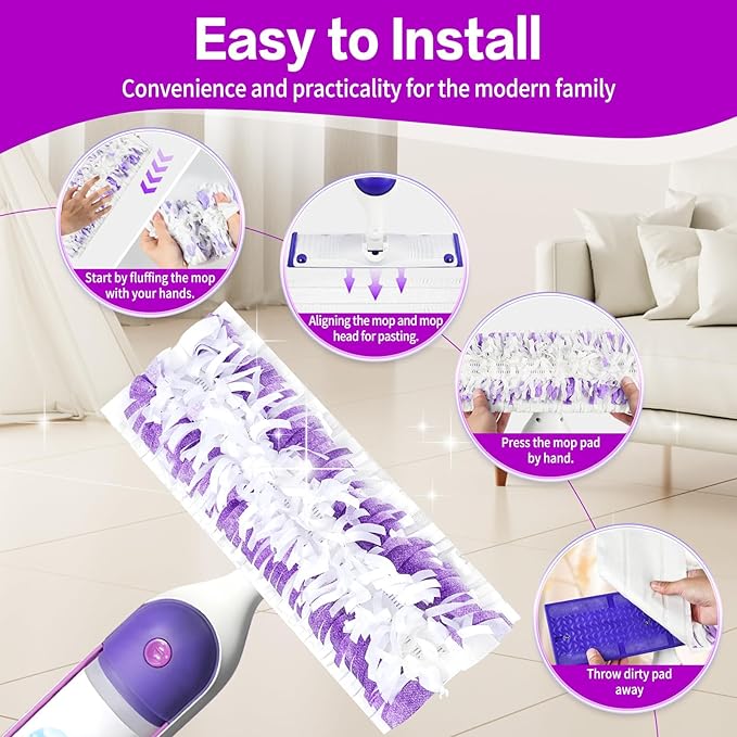 Disposable Power Mop Pads Refills Compatible with Swiffer Power Mop Pads Replacement for Swiffer Power Mop Refills Multi-Surface Power Mop Pads for Safe On All Finished Floors Cleaning,25 Pack