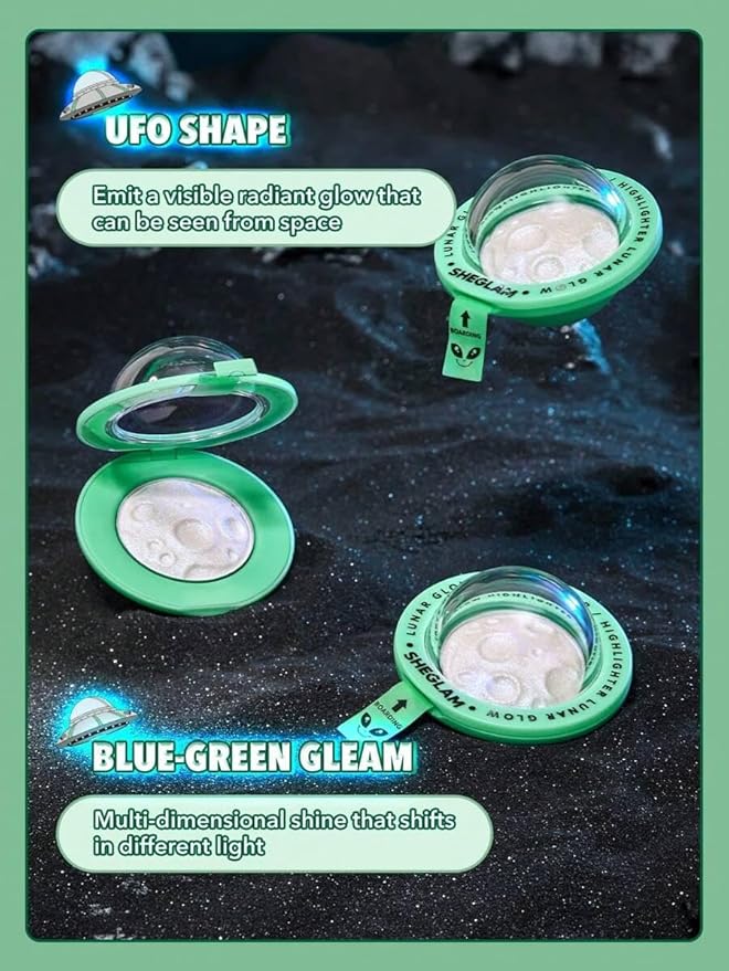SHEGLAM Lunar Glow Highlighter - Neutron Star - Silky Creamy - Shimmery - Medium Coverage - Radiant Glow - Unisex - 0.17 Ounce (Pack of 1)