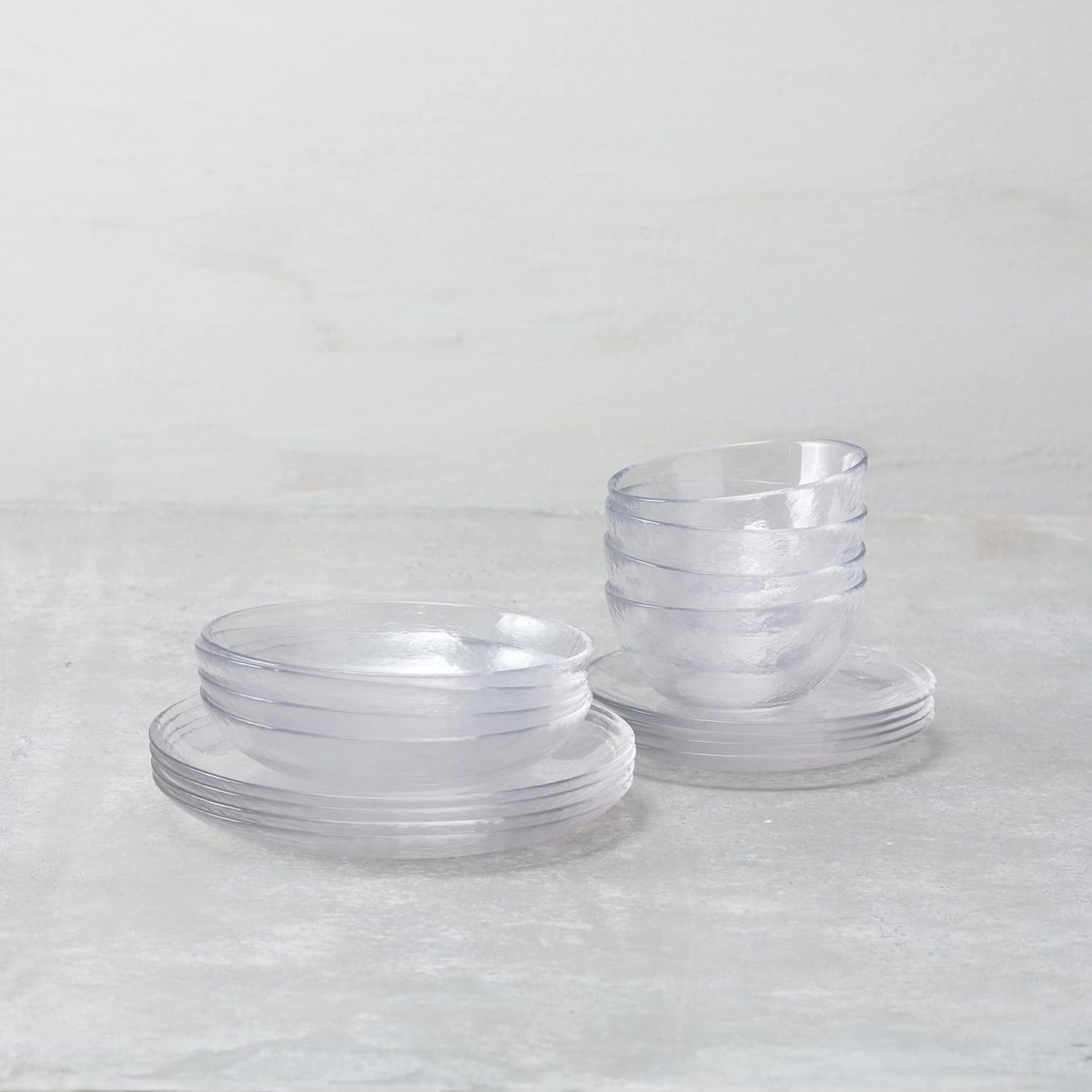 Fortessa Los Cabos Glass Dinnerware Collection, Dinner Plate (Set of 4), 10.5 Inch, Clear
