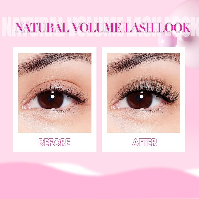 FADLASH False Eyelashes Kit 10 Pairs Cat Eye Lashes Mink Lashes Wispy with Lash Bond and Seal and Tweezer Fake Eyelashes Natural Look Handmade Eyelashes Fake Lashes Strips (XH03 Kit)