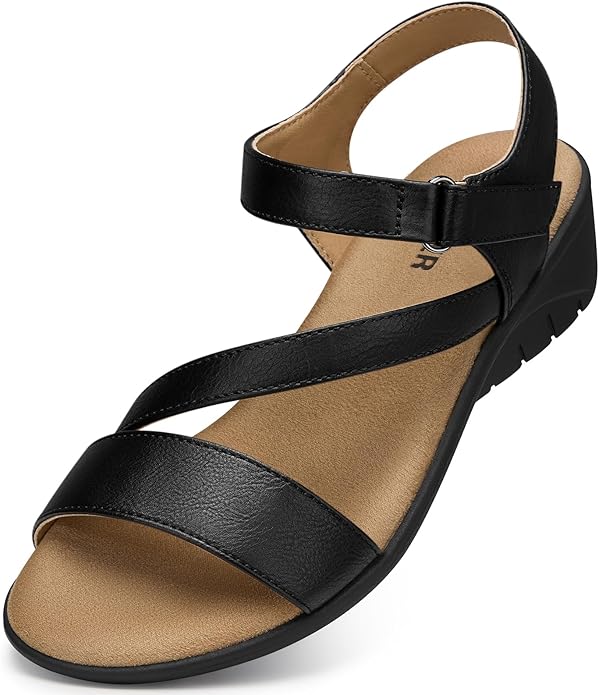 SHIBEVER Dressy Wedge Sandals for Women: Summer Casual Platform Strappy Arch Support Comfortable Walking Womens Wedges San...