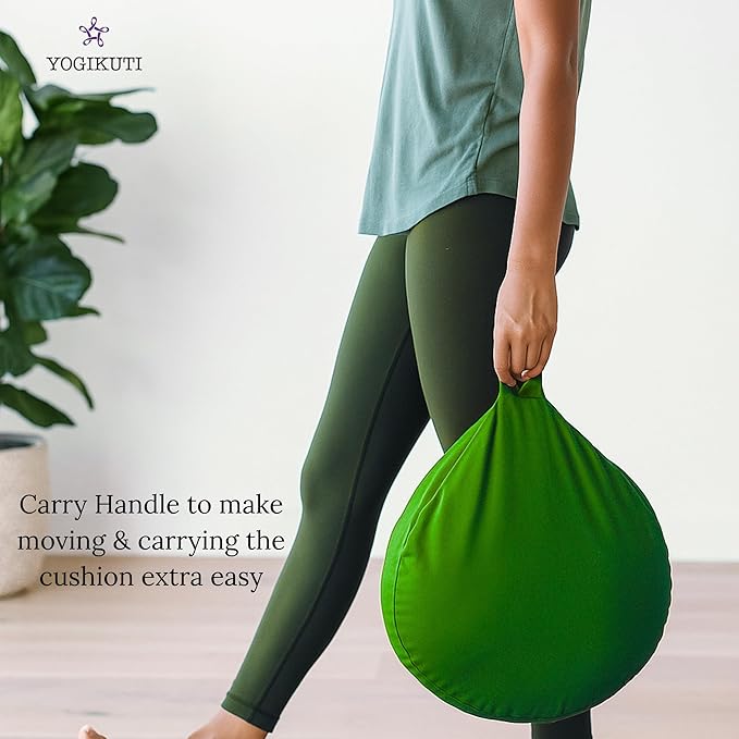Yogikuti Meditation Cushion – 100% Pure Cotton Zafu for Comfortable Meditation & Yoga – Floor Sitting Pillow for Mindfulness & Support