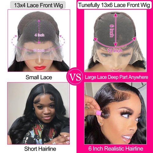 Worldnewhair 13X6 Lace Front Wigs Body Wave Human Hair 24 Inch - 200% Density Glueless Wigs Human Hair 13x6 Lace Frontal Wigs For Black Women