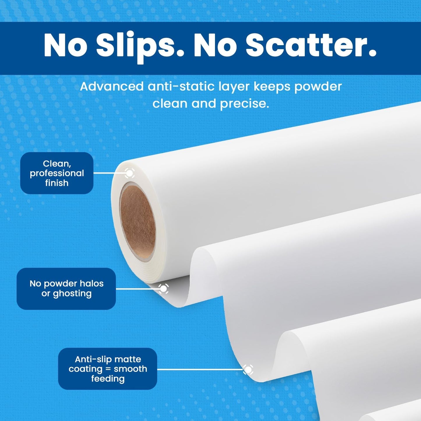 DTF Transfer Film Roll 23.6in x 328ft – Premium Plus Hot & Cold Peel – Double Matte Anti-Static Coating – Heat Transfer Film for Vibrant Colors & Durable Prints – Works with All DTF Printers