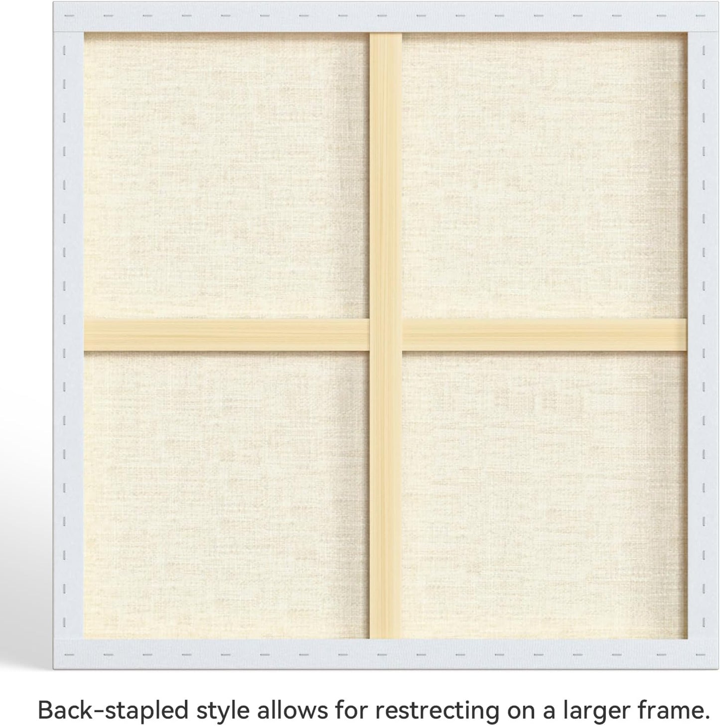 PHOENIX 36x36 Inch Museum Canvas - 2 3/8 Inch Thick Porfile Deep Large Stretched Canvas for Painting 1 Pack 100% Cotton 11 Oz. Gesso Primed White Blank Professional Canvas Oil & Acrylic Paints