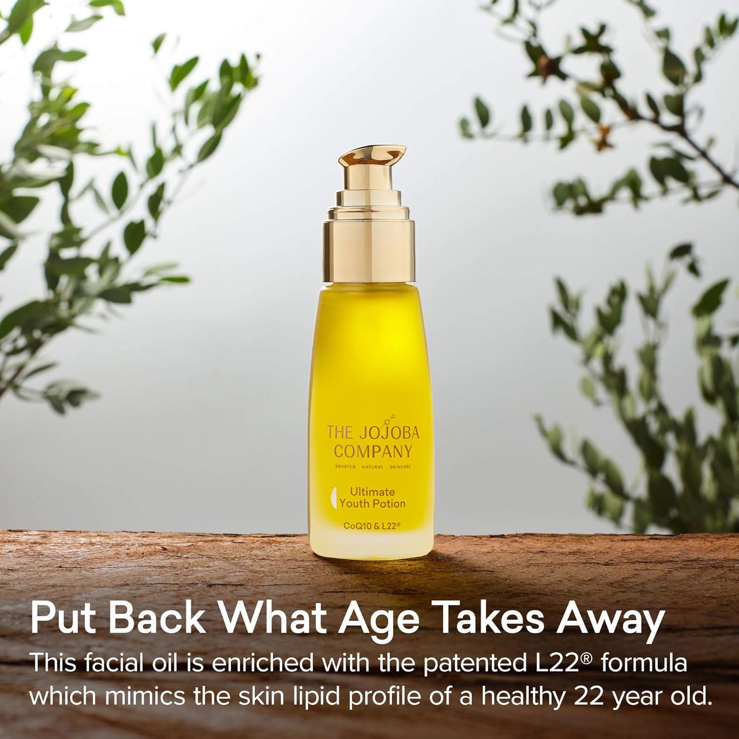 The Jojoba Company Ultimate Youth Potion, Maintains Youthful Glow, Improves Skin Elasticity & Firmness, Enriched w/Patented L22