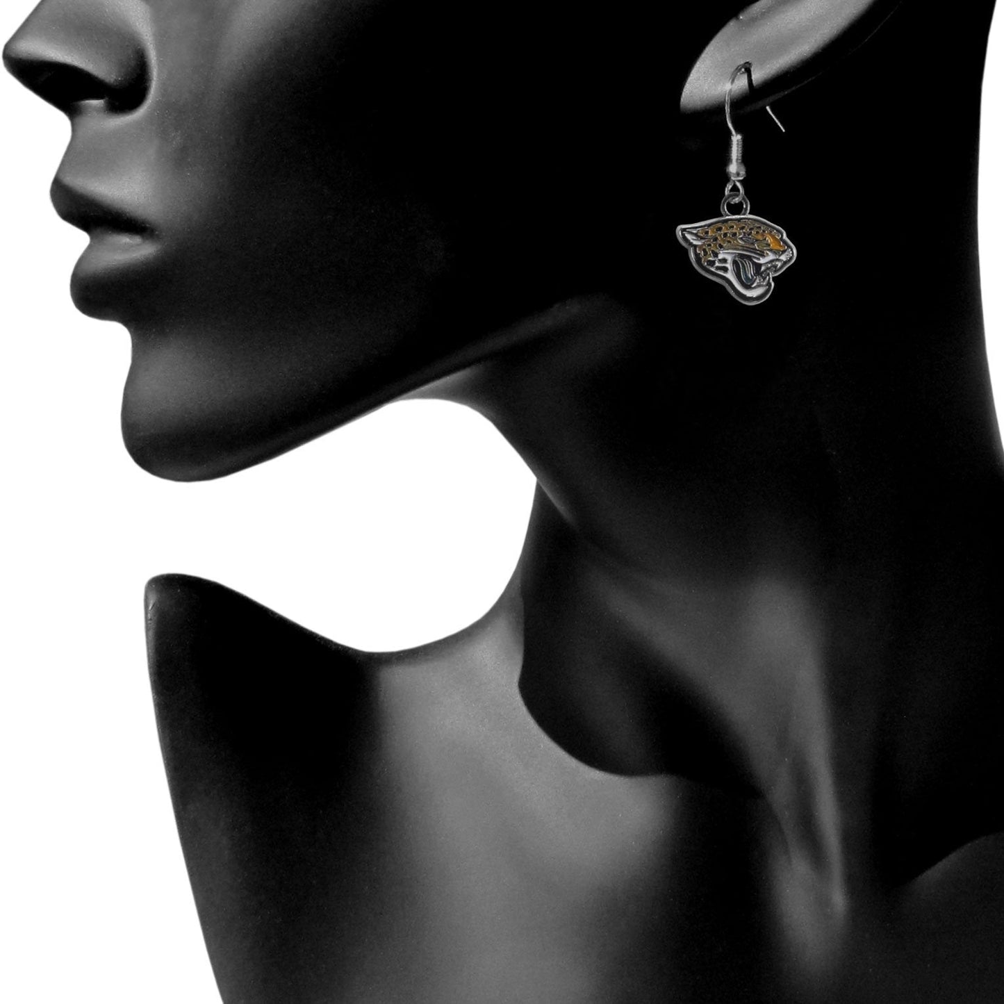 NFL Siskiyou Sports Womens Jacksonville Jaguars Chrome Dangle Earrings One Size Team Colors