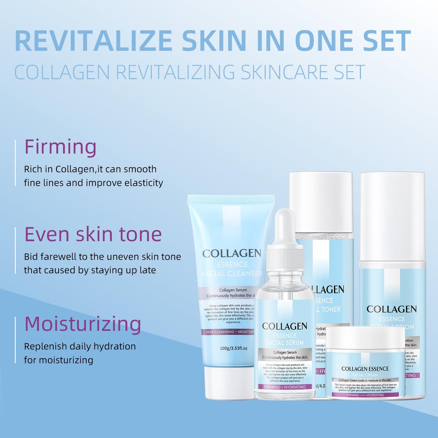 Skin Care Gift Set For Women, Valentine's Day Gifts, Anti Aging Skin Care Set With Collagen, Best Daily Hydrating Skin Care Kit,