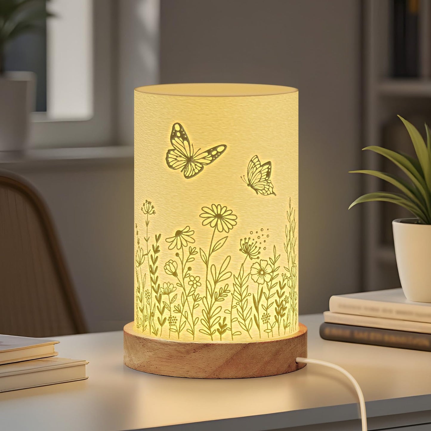 Afterprints Sister Gifts from Sisters, Unique 3D Printed Night Light, Sister Birthday Gifts, Presents for Sisters on Wedding, Graduation, Christmas, Table Lamp with Wooden Base