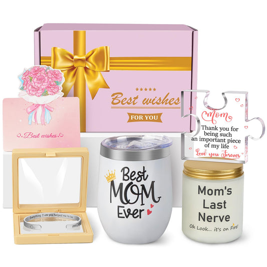 Happy Birthday Mothers Day Gifts for Mom from Daughter Son Kids, Unique Presents for Mother, Best Mom Ever Gifts for Birthday