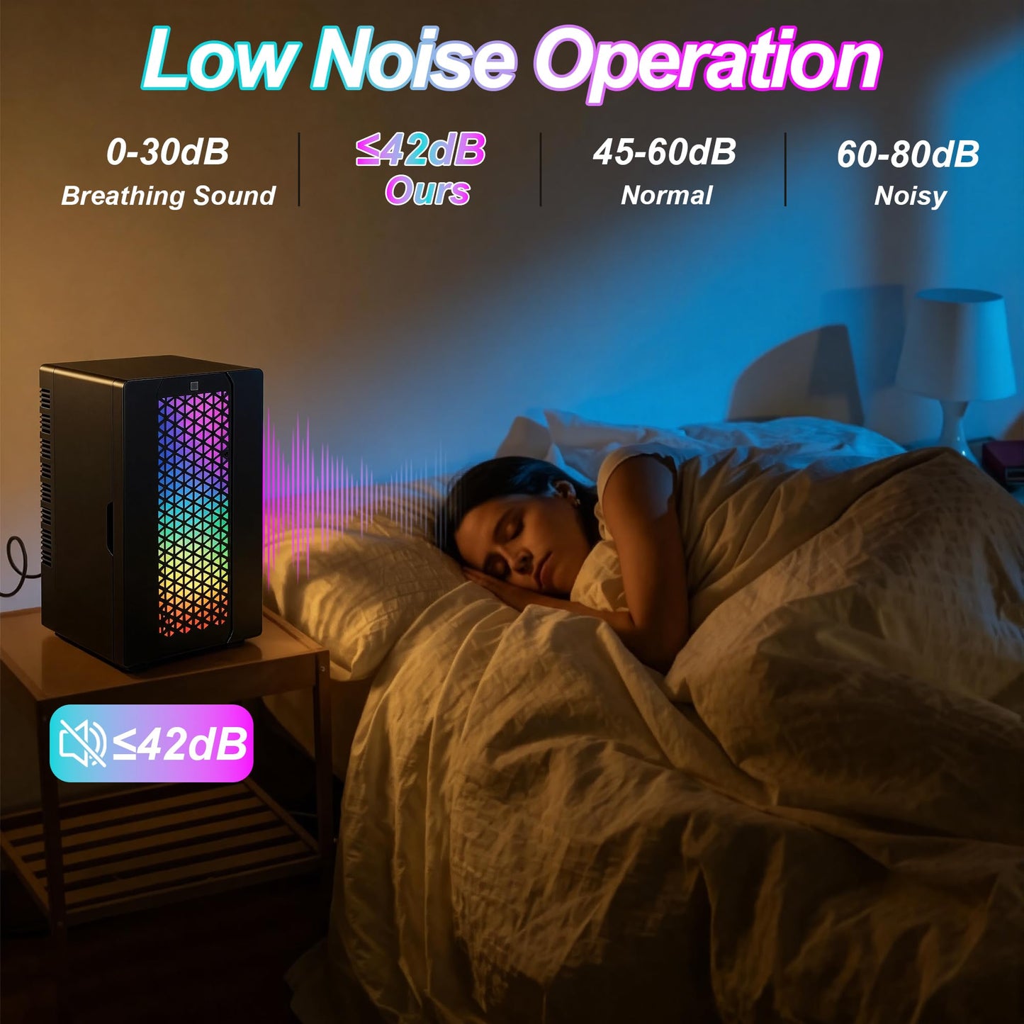 Mini Fridge, iceBlue 24 Display Modes Adjustable LED Light Gaming Mini Fridge, 10 Liter /4 Bottles Wine Fridge, Wine Cooler, Skincare Fridge with Remote Control for Bedroom, Office, Dorm, Gift (Black)