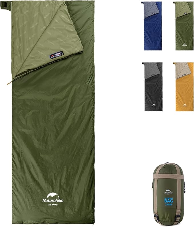Naturehike Lightweight Compact Sleeping Bag, 59℉/32℉ Envelope Ultralight Backpacking Sleeping Bag Portable, Waterproof wit...
